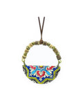 Gardoon Semicircle Tile Necklace – front view, hand-cut air-dried Persian tile
