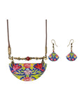 Golestan Gift Set – Persian tile necklace and matching earrings on white