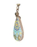 Moqarnas Teardrop Tile Necklace – detail, hand-cut air-dried Persian tile