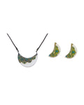 Tahzib Gift Set – Persian tile necklace and matching earrings on white