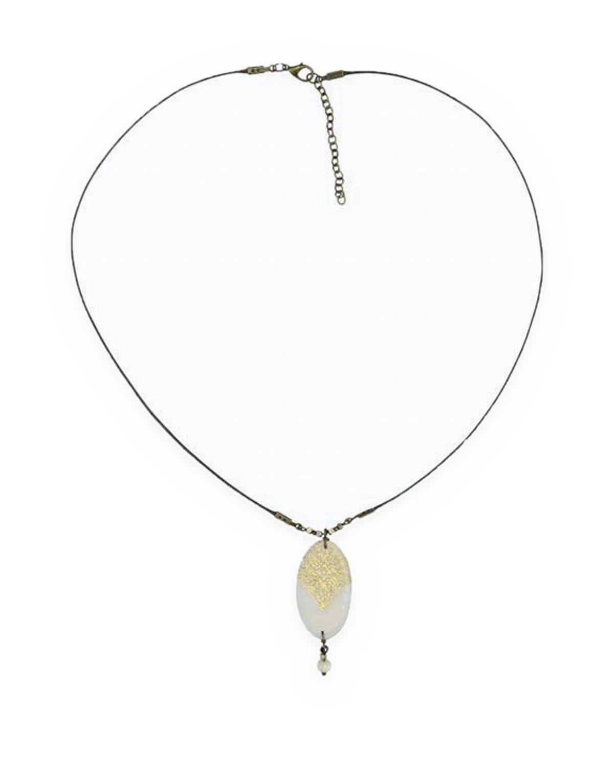 Tala Oval Tile Necklace – full length, hand-cut air-dried Persian tile