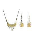 Zarrin Gift Set – Persian tile necklace and matching earrings on white